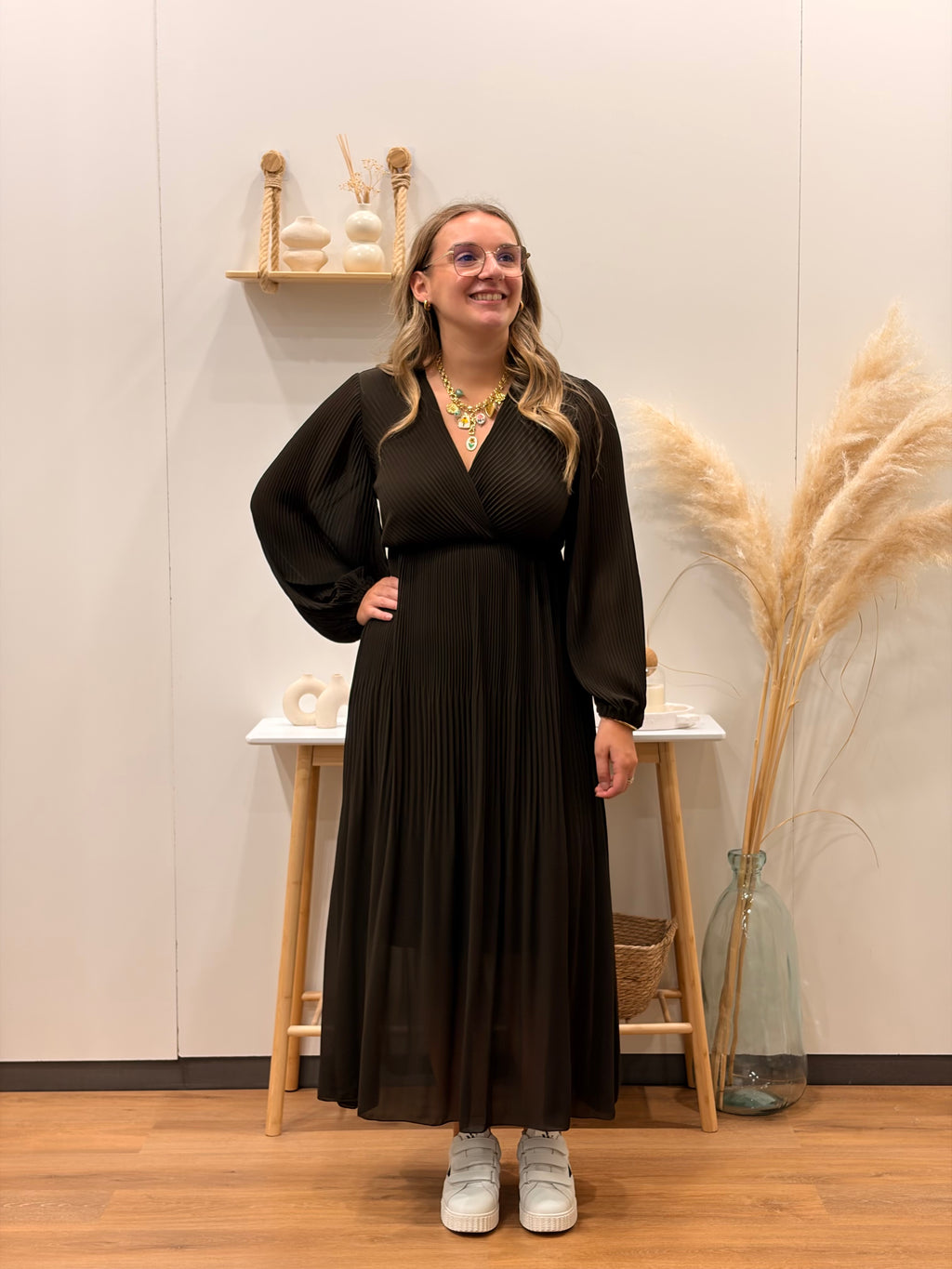 Robe PLISSE Marron