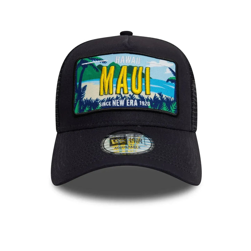 Casquette 9FORTY A-Frame Trucker New Era License Plate Bleu Marine