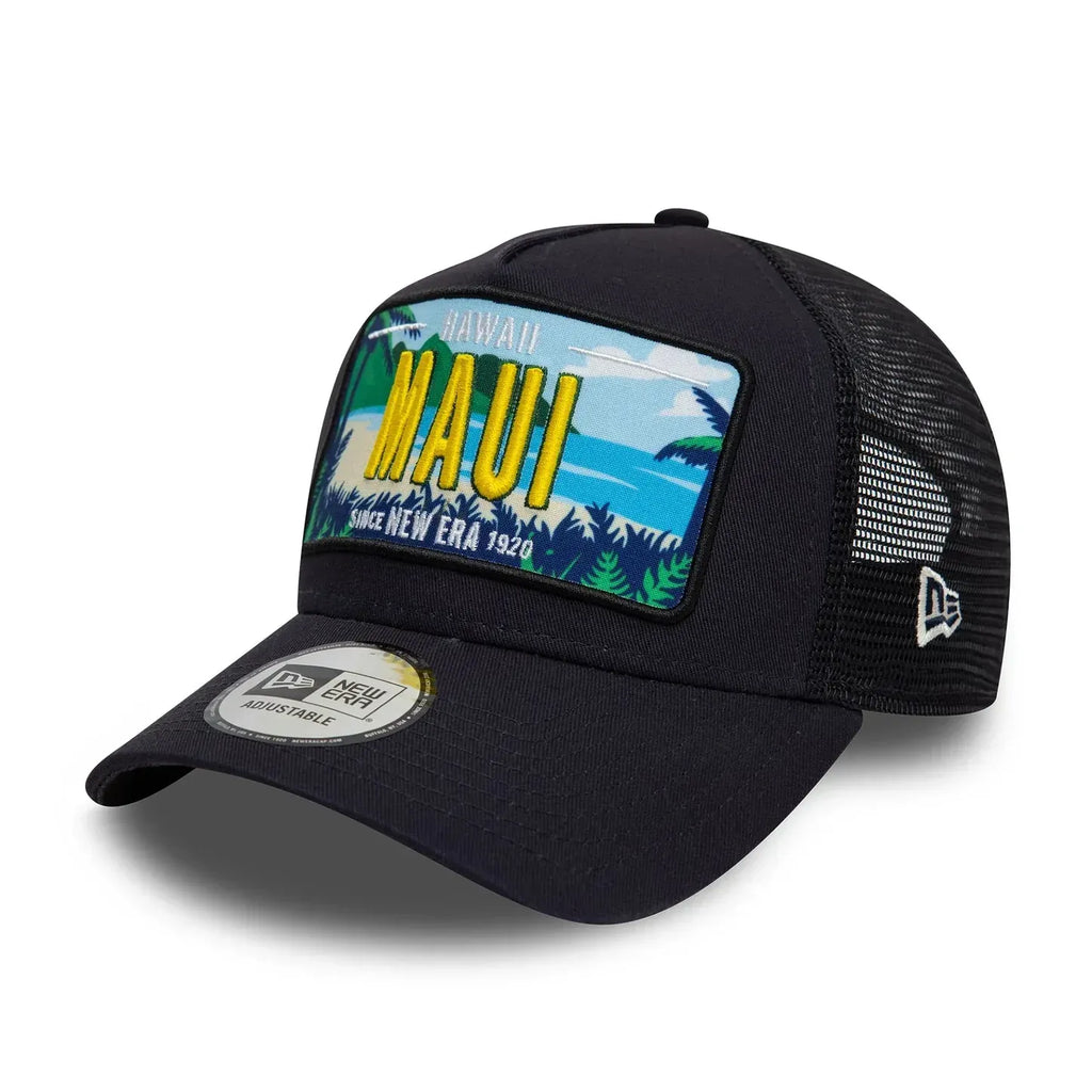Casquette 9FORTY A-Frame Trucker New Era License Plate Bleu Marine