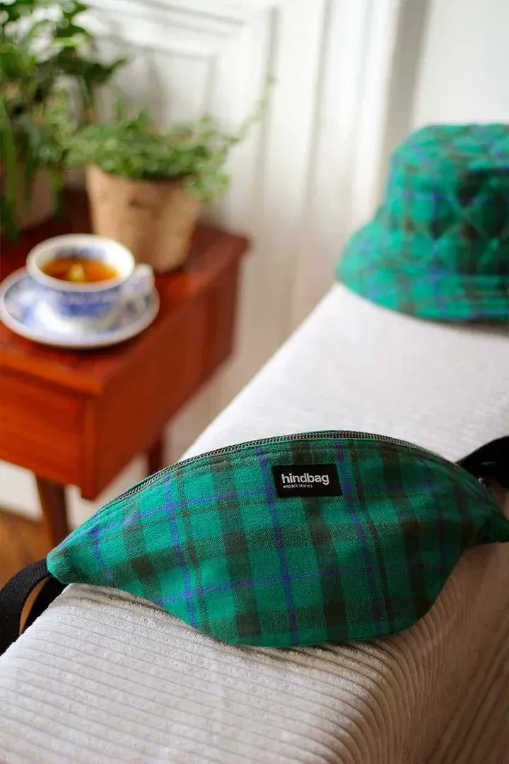 Sac banane OLIVIA Tartan vert