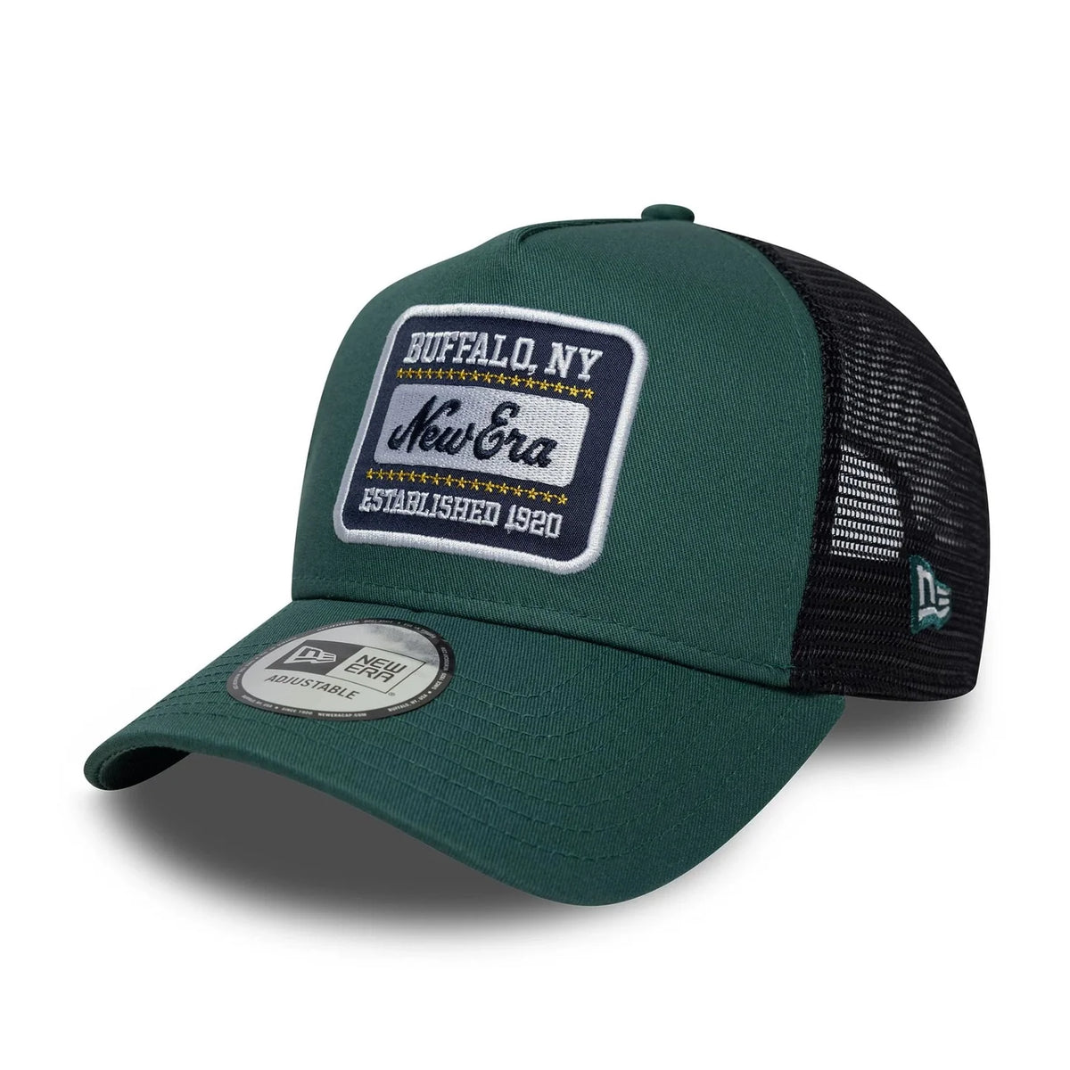 Casquette 9FORTY A-Frame Trucker New Era Patch Vert Foncé